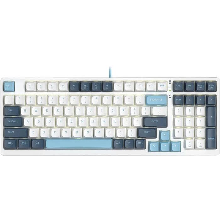 A4Tech клавиатура Fstyler FS300 белый/синий USB for gamer LED (FS300 PANDA SNOWBOARDING)