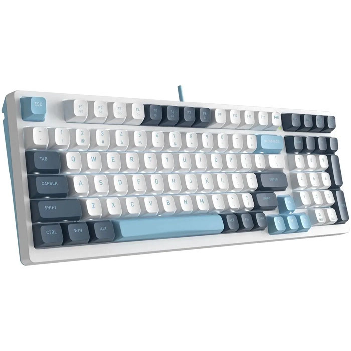 A4Tech клавиатура Fstyler FS300 белый/синий USB for gamer LED (FS300 PANDA SNOWBOARDING)