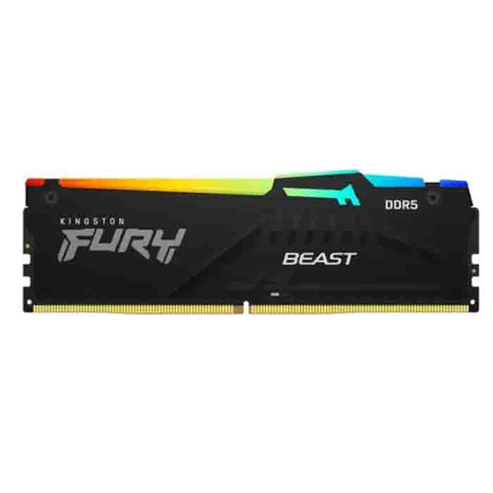 Модуль памяти DDR5 16Gb 5600MHz Kingston FURY Beast Black RGB KF556C40BBA-16 CL40
