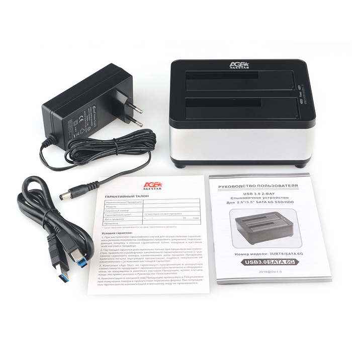 док-станция для HDD AgeStar 3UBT8 Silver